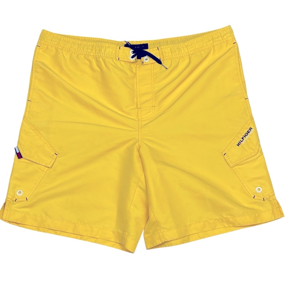 Tommy Hilfiger Yellow Sailing Gear 3 Pocket Mesh Lined Swim Board Surf Shorts L